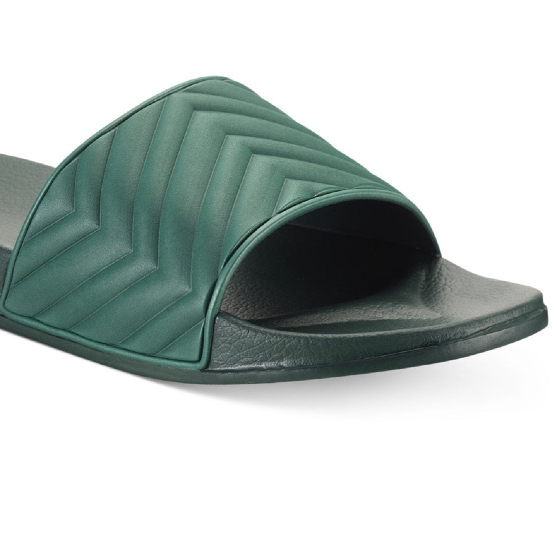 INC International Concepts Men's Xander Pool Slide Sandals Shoes Green Size 12 M