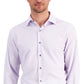 Alfani Men's Slim Fit 4 Way Stretch Geo Print Dress Shirt Purple Size 34X35