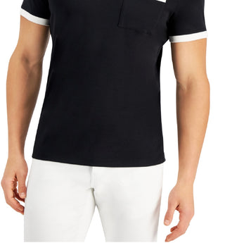Alfani Men's Contrast Trim Pocket T-Shirt Black Size Medium