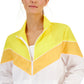 ID Ideology Women's Chevron Striped Windbreaker Yellow Size Medium