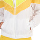 ID Ideology Women's Chevron Striped Windbreaker Yellow Size Medium