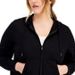 ID Ideology Women's Full Zip Hooded Jacket Black Size 1X