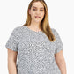 Alfani Women's Printed T-Shirt White Size 0X