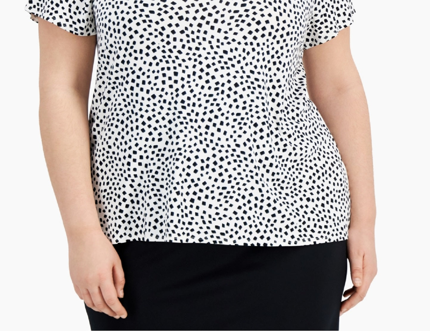 Alfani Women's Printed T-Shirt White Size 0X