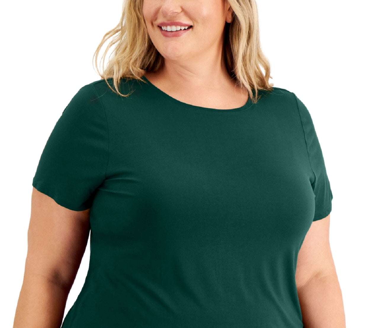 Alfani Women's Solid T-Shirt Green Size 0X