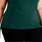 Alfani Women's Solid T-Shirt Green Size 0X