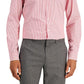 Club Room Men's Slim Fit 4 Way Stretch Stripe Dress Shirt Red Size Large