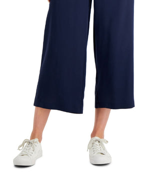 Charter Club Women's Crop Wide Leg Pants Blue Size Petite Medium