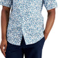 Club Room Men's Baha Floral Print Shirt Blue Size Large