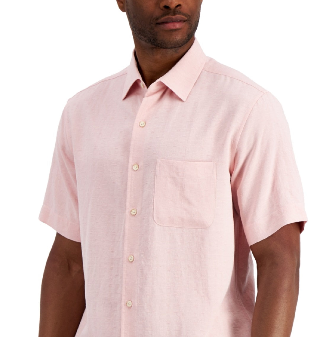 Club Room Men's Textured Shirt Pink Size Large