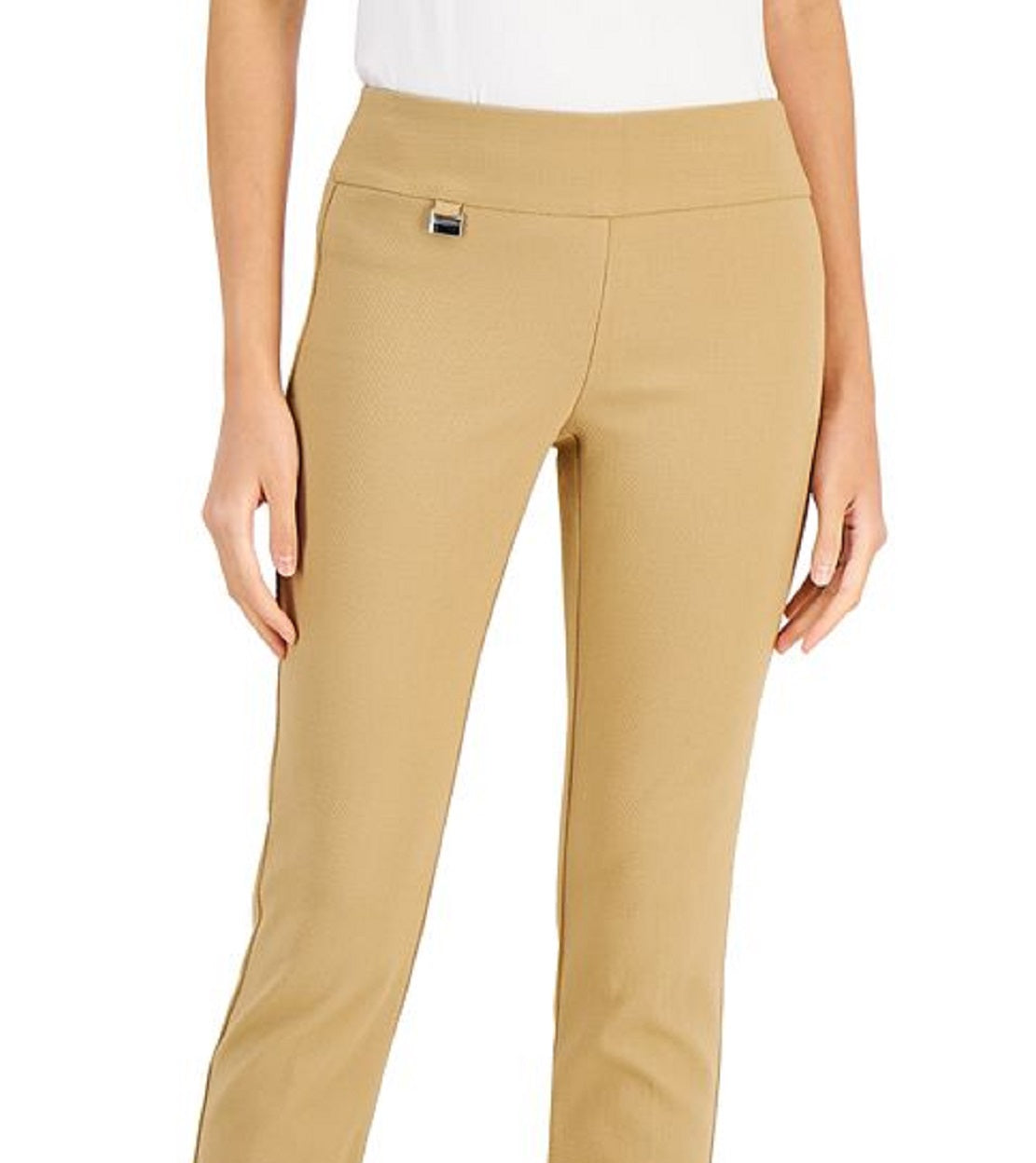 Alfani Women's Tummy Control Pull On Printed Skinny Pants Brown Size 12