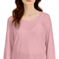 Karen Scott Women's Lattice Trim Top Pink Size Large