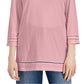 Karen Scott Women's Lattice Trim Top Pink Size Large
