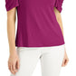 JM Collection Women's Cold Shoulder Top Purple Size Medium