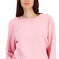 Karen Scott Women's Crew Neck Fleece Sweatshirt Pink Size Medium