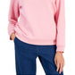 Karen Scott Women's Crew Neck Fleece Sweatshirt Pink Size Medium