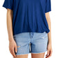 Style & Co Women's Drapey V Neck T-Shirt Blue Size X-Small