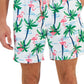 Club Room Men's Flamingo Island Print Swim Shorts White Size Medium