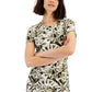 INC International Concepts Women's Printed Tie Dye Ruched Bodycon Dress Green Size Small