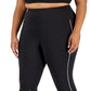 ID Ideology Women's Colorblocked Compression 7/8 Leggings Black Size 1X