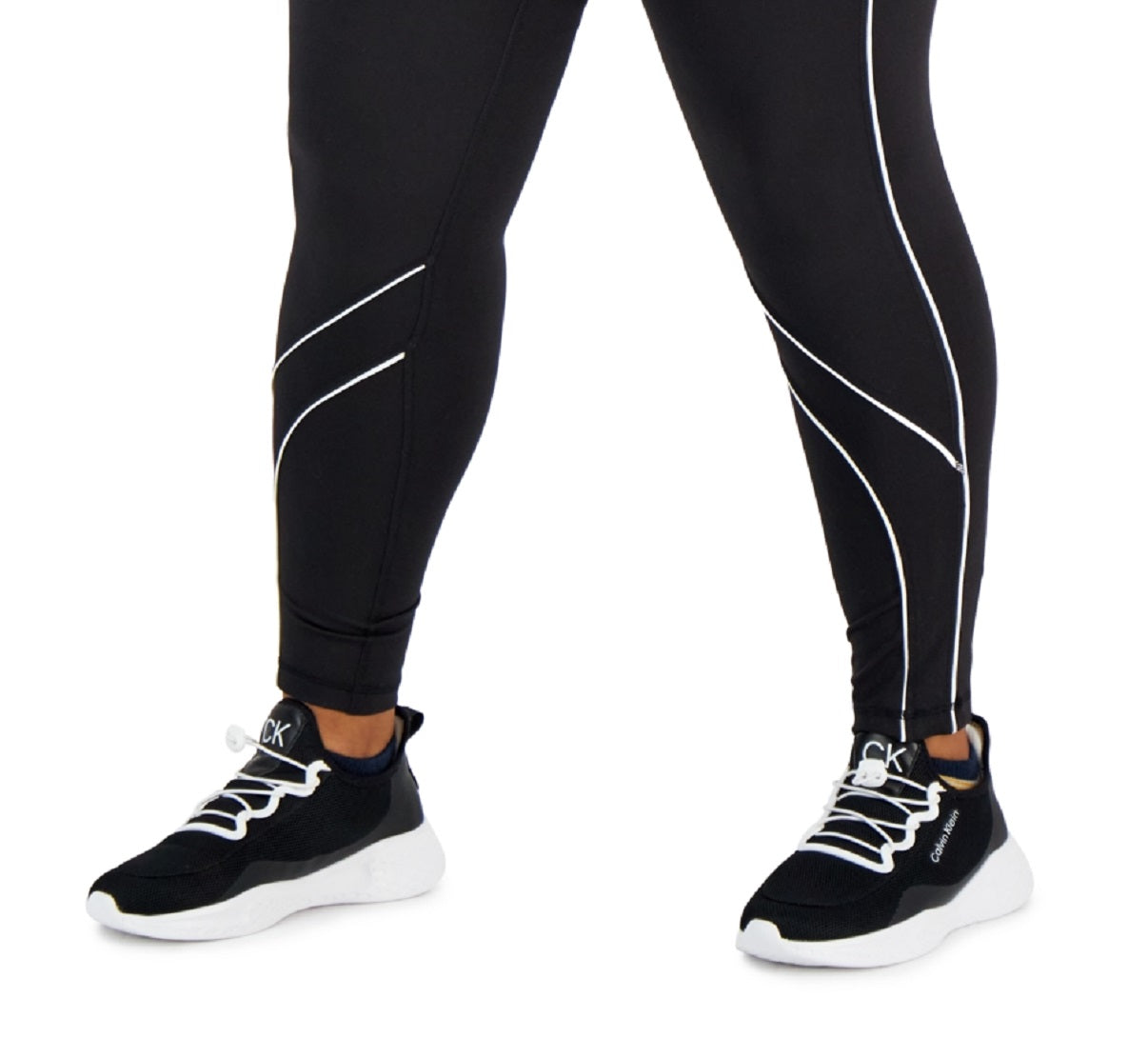 ID Ideology Women's Colorblocked Compression 7/8 Leggings Black Size 1X