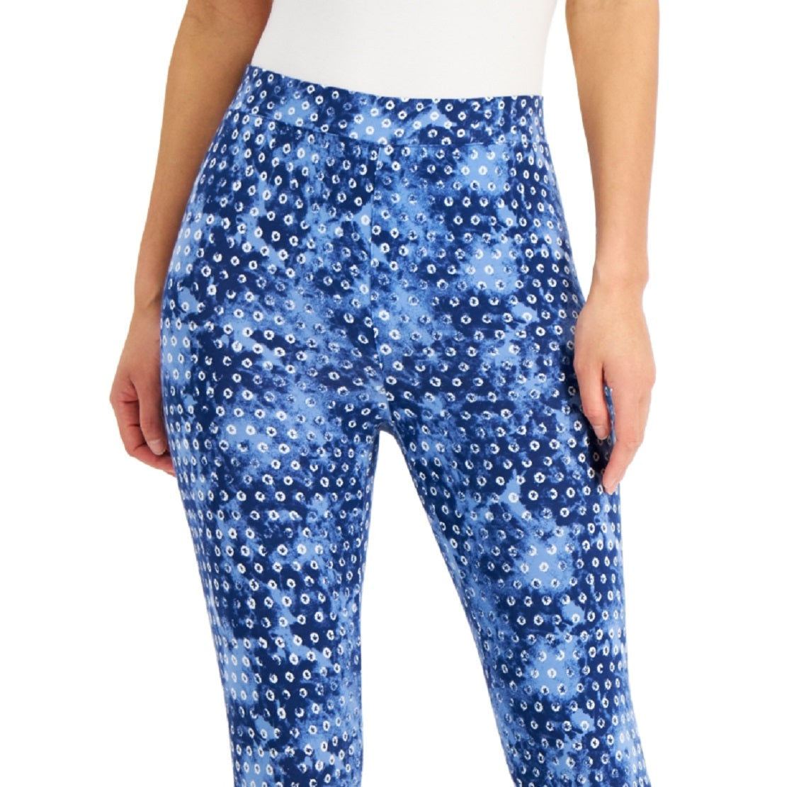 Style & Co Women's Camouflage Capri Leggings Blue Size Medium