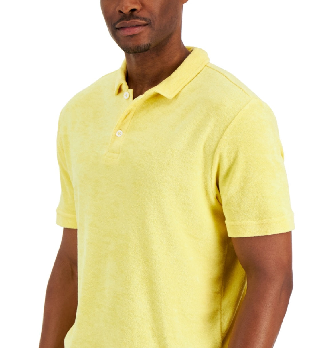 Club Room Men's Reverse Terry Polo Shirt Yellow Size X-Large