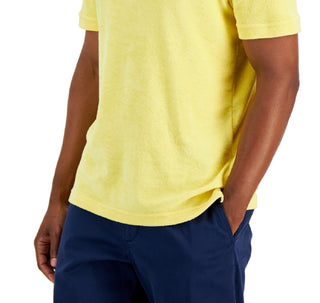Club Room Men's Reverse Terry Polo Shirt Yellow Size X-Large