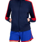 ID Ideology Women's Zip Striped-Sleeve Track Jacket Red Size X-Small