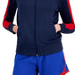ID Ideology Women's Zip Striped Sleeve Track Jacket Blue Size Medium