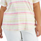 Style & Co Women's Cotton Striped Tee Pink Size 3X