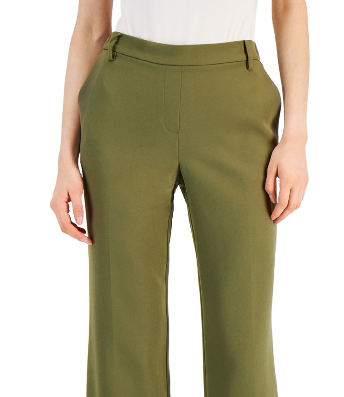 Alfani Women's Pull On Wide Leg Pants Green Size 14