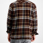 Sun + Stone Men's Randy Flannel Shirt Jacket Brown Size Medium