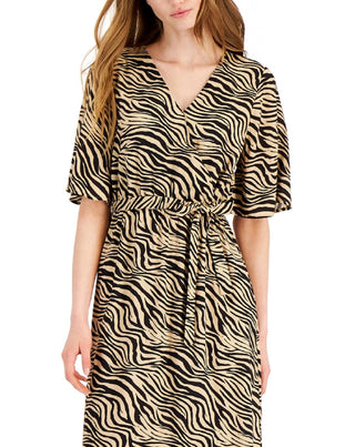 INC International Concepts Women's Zebra Maxi Dress Brown Size X-Small