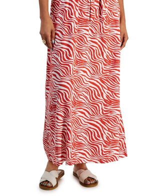 INC International Concepts Women's Printed Surplice Maxi Dress Orange Size Petite Large