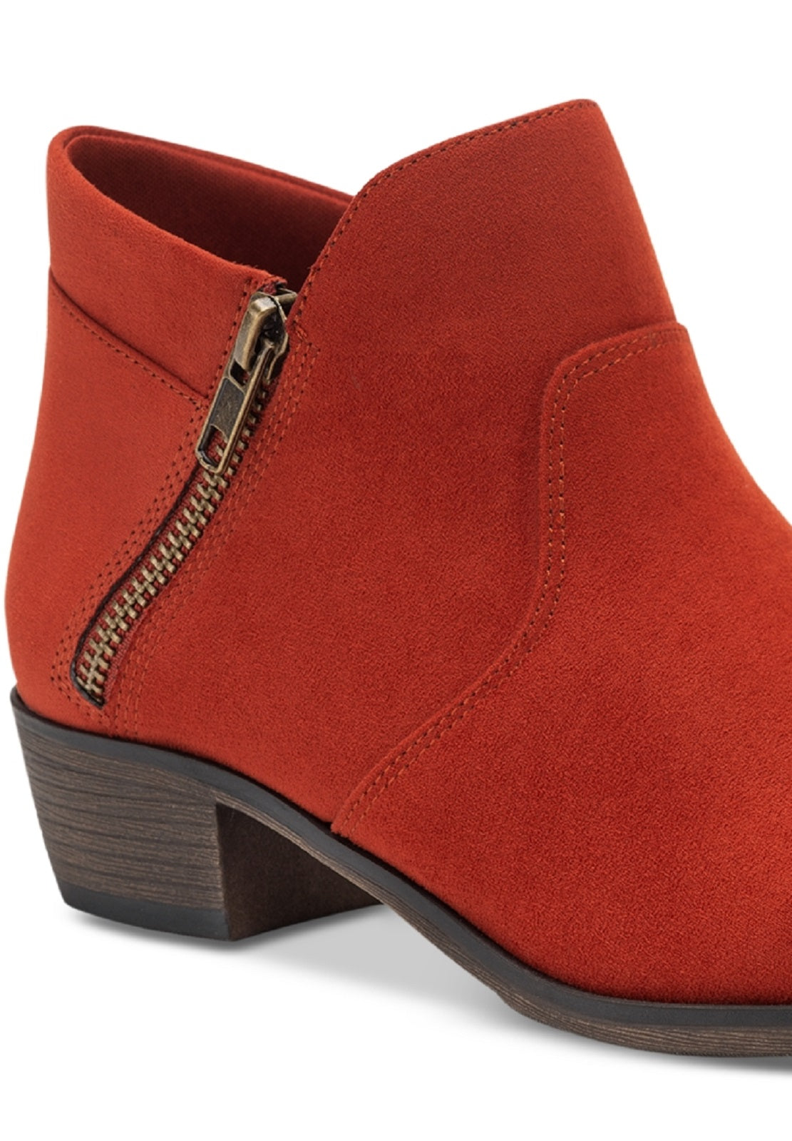 Sun + Stone Women's Abby Double Zip Booties Shoes Red Size 6 M
