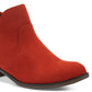 Sun + Stone Women's Abby Double Zip Booties Shoes Red Size 6 M