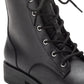 Sun + Stone Women's Frankiee Lace Up Lug Combat Booties Black Size 8.5 M