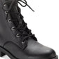 Sun + Stone Women's Frankiee Lace Up Lug Combat Booties Black Size 8.5 M