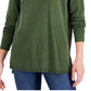 INC International Concepts Women's Step Hem Long Sleeve Boatneck Sweater Green Size X-Small