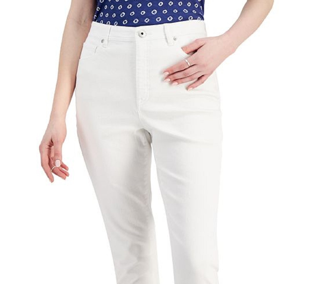 Style & Co Women's High Rise Slim Leg Ankle Jeans White Size 8