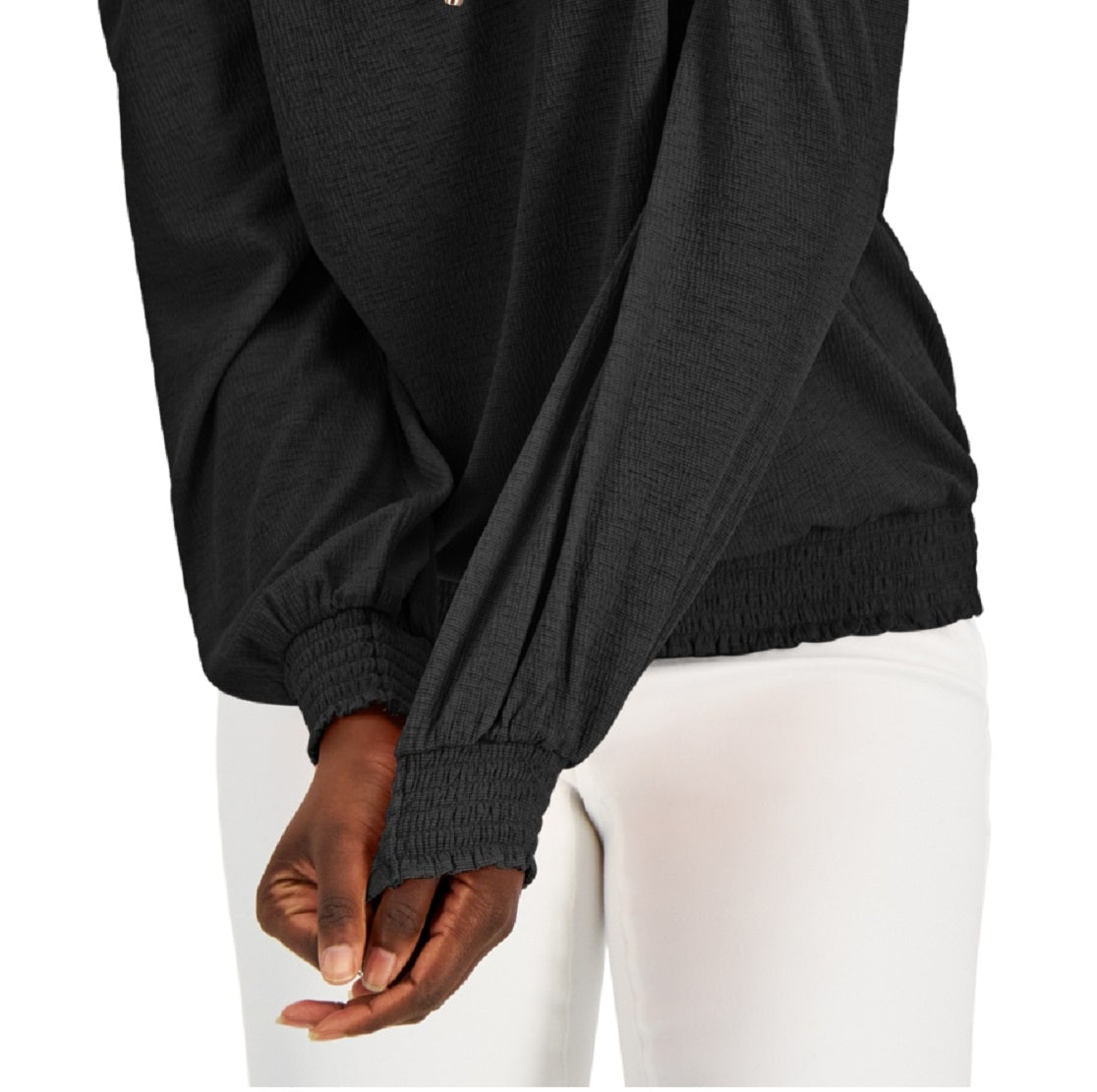 INC International Concepts Women's Cold Shoulder Knit Top Black Size Small