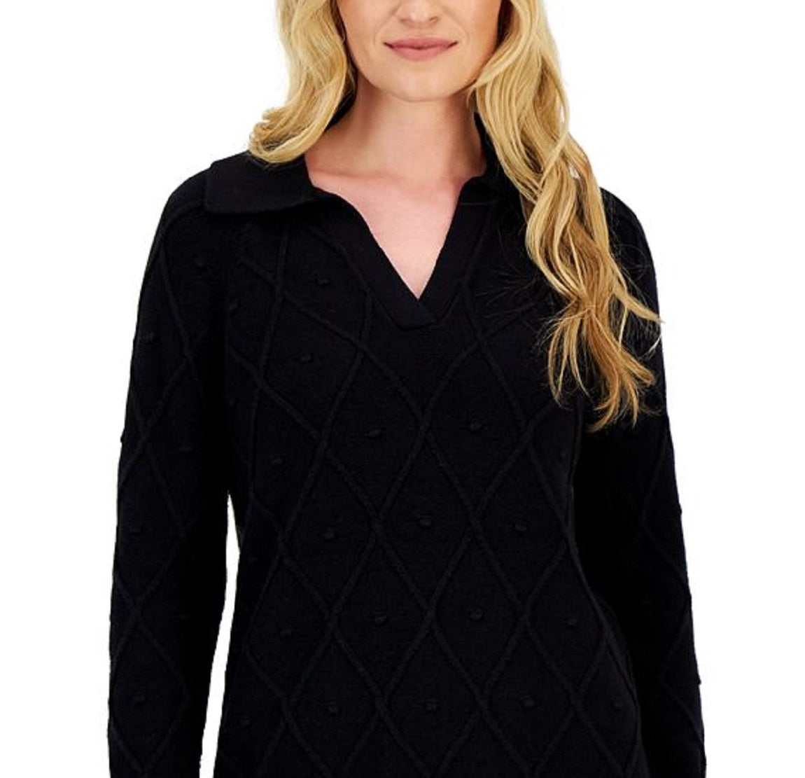 Charter Club Women's Long Sleeve Sweater Black Size X-Small