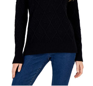 Charter Club Women's Long Sleeve Sweater Black Size X-Small