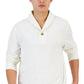 Club Room Men's Shawl Collar Sprilite Fleece Sweater White Size Large