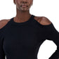 INC International Concepts Women's Ribbed Cold Shoulder Sweater Black Size XX-Large