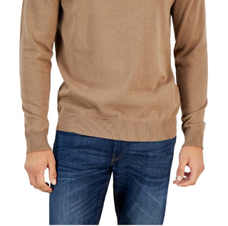 Club Room Men's Button Mock Neck Sweater Brown Size Medium