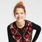 Charter Club Women's Diamond Sequined Cardigan Red Size Large