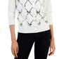 Charter Club Women's Sequined Bow Cardigan White Size Small