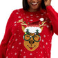 Karen Scott Women's Reindeer Embellished Sweater Red Size 1X